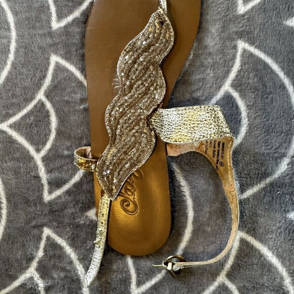 Naughty Monkey Tan Leather Open Toe Thong Sandals Women's Sz 9.5 - Picture 8 of 15
